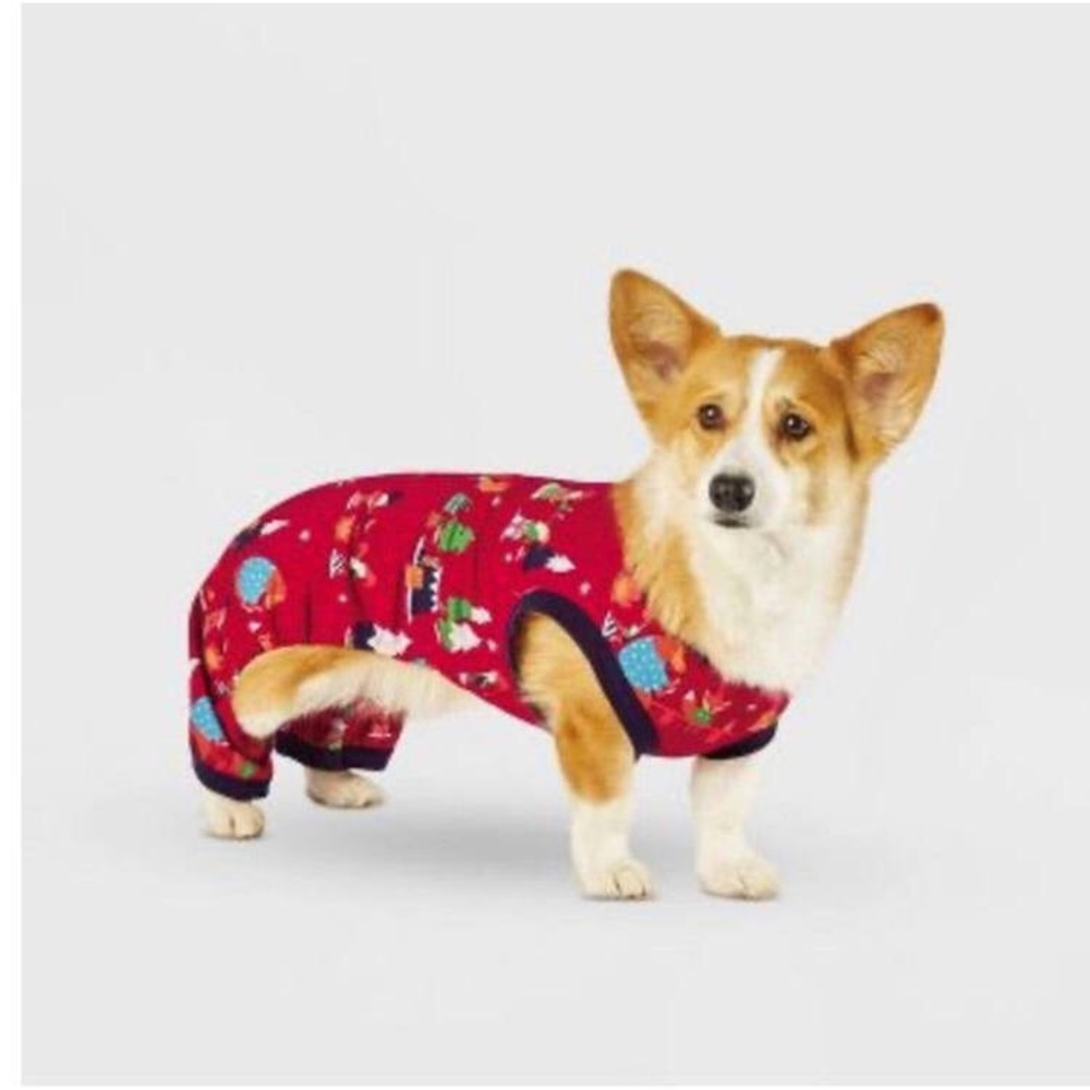 NWT Christmas Dog Pajamas - “I party with Santa!” - Size Large, 16 in. long